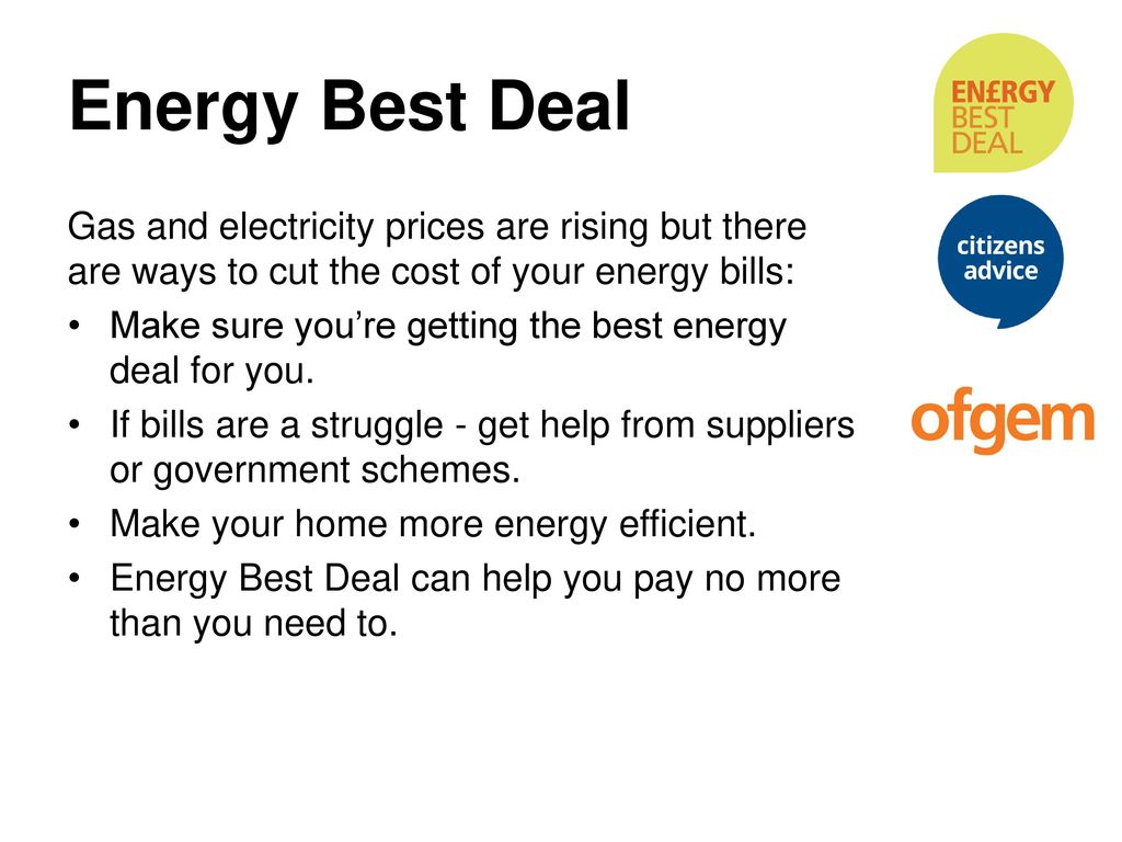 Best energy deals gas and outlet electricity